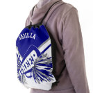 Blue, Gray & White Cheerleader Drawstring Bag Blue, Gray & White Cheerleader Drawstring Bag
