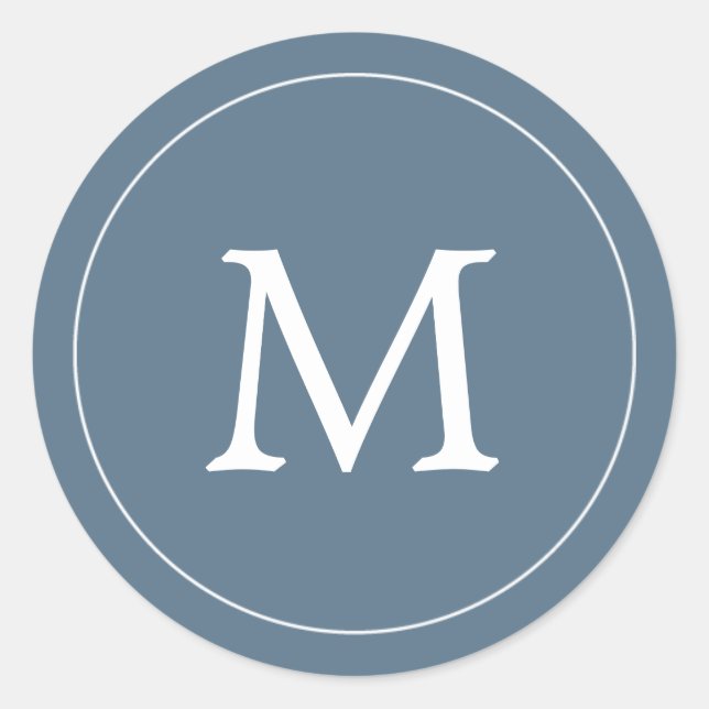 Blue Gray & White Monogram Seal (Front)