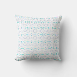 Blue Gray White Pastel Deco Pattern Baby Nursery Throw Pillow