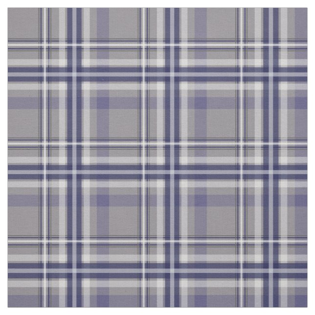 blue gray white plaid fabric (Swatch)