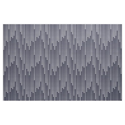 Blue-Gray White Polka Dots Matrix Patterned Fabric