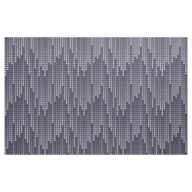 Blue-Gray White Polka Dots Matrix Patterned Fabric (Yard)