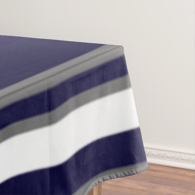 Blue-Gray & White Strip Table cloth (In Situ)