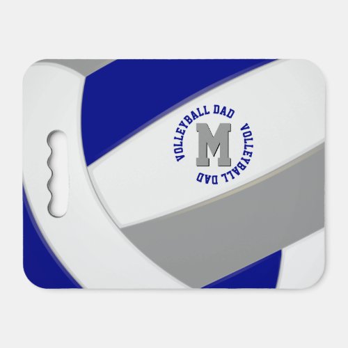 blue gray white volleyball mom dad personalized seat cushion