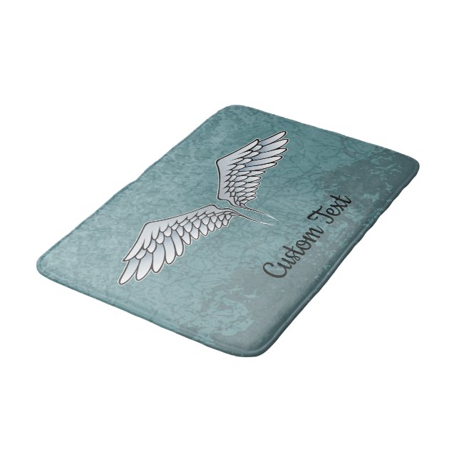 Blue-Gray Wings Bath Mat (Angled)