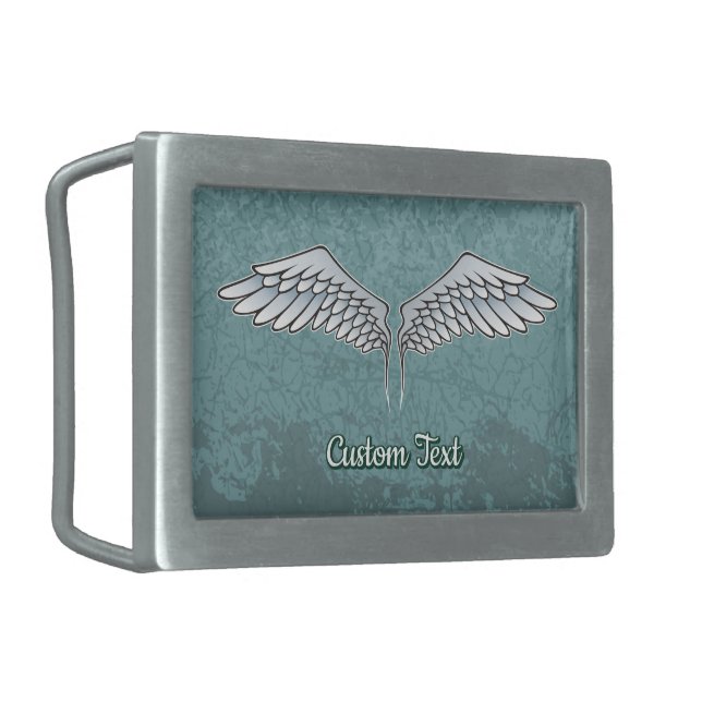Blue-Gray Wings Belt Buckle (Front Left)