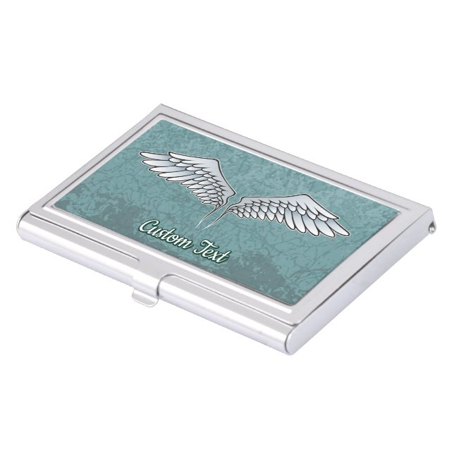 Blue-Gray Wings Case for Business Cards (Front)
