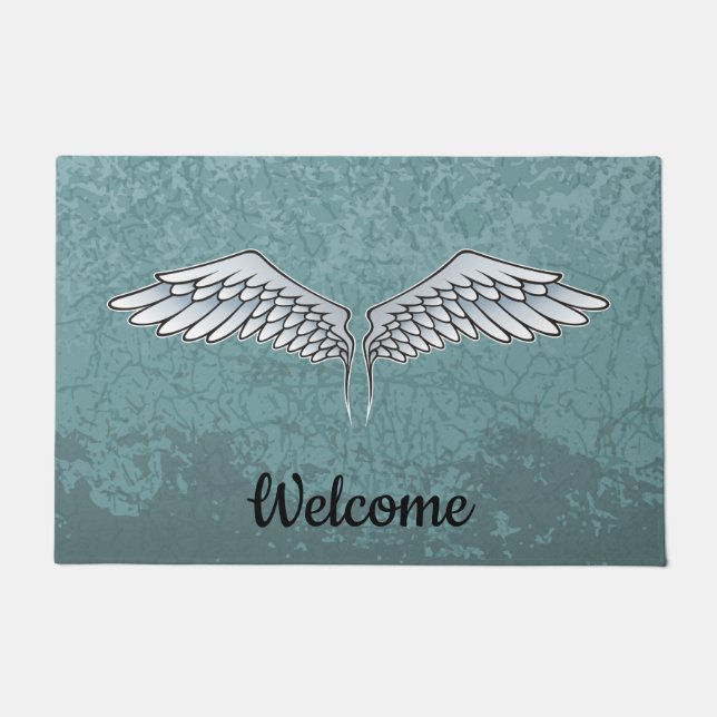 Blue-Gray Wings Doormat (Front)