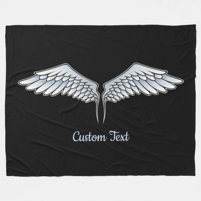 Blue-Gray Wings Fleece Blanket (Front (Horizontal))