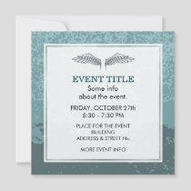 Blue-gray wings invitation