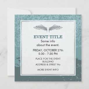 Blue-gray wings invitation