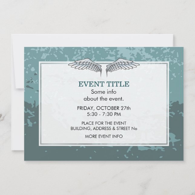 Blue-gray wings invitation (Back)