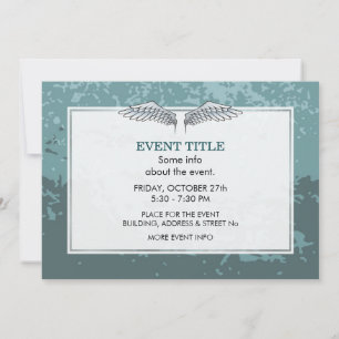 Blue-gray wings invitation