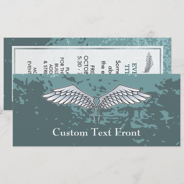 Blue-gray wings invitation (Front/Back)