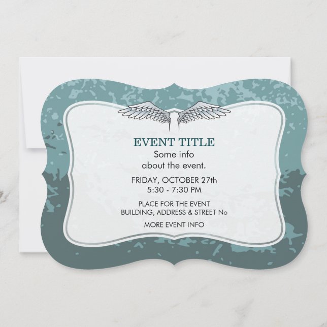 Blue-gray wings invitation (Back)