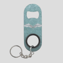 Blue-Gray Wings Keychain Bottle Opener