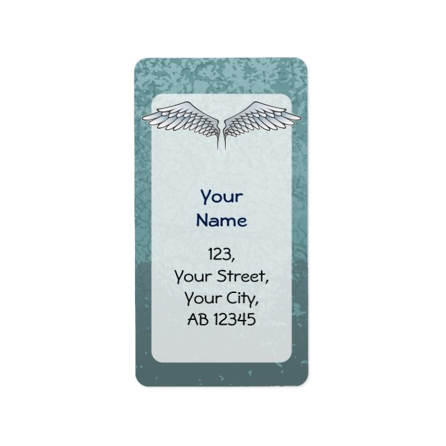 Blue-gray wings label (Front)