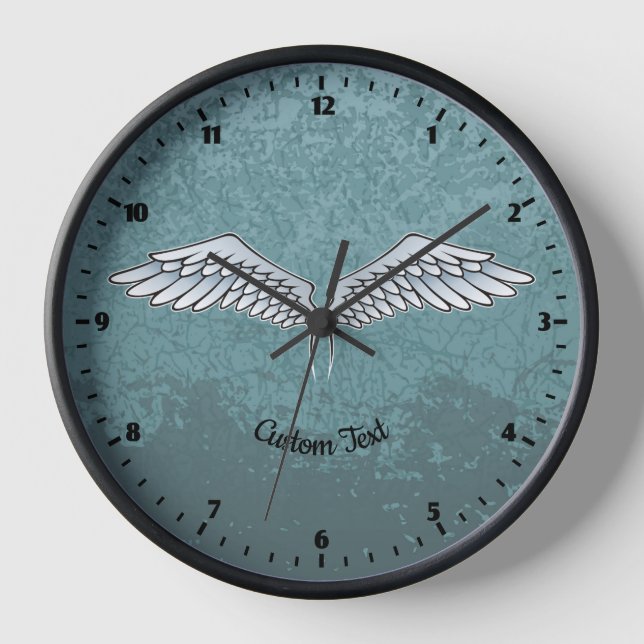 Blue-Gray Wings Large Clock (Front)