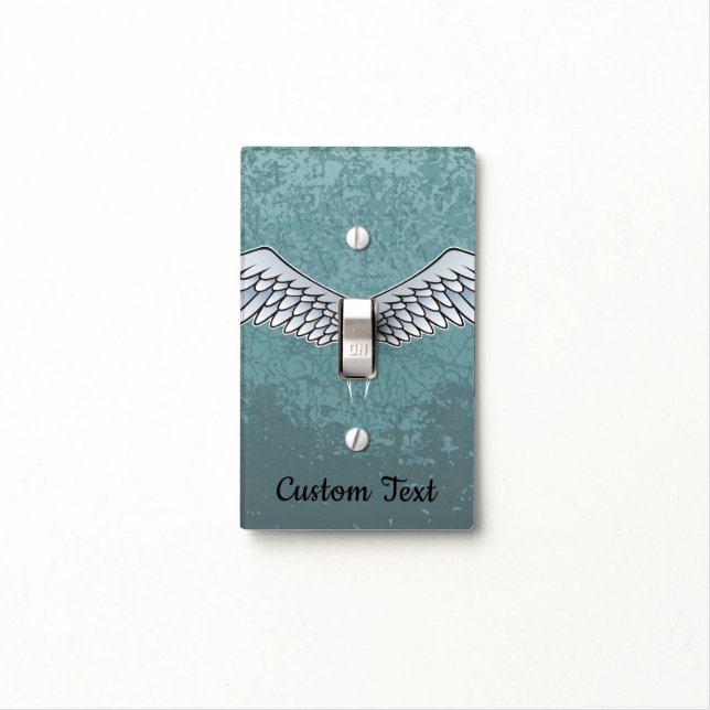 Blue-Gray Wings Light Switch Cover (In Situ)