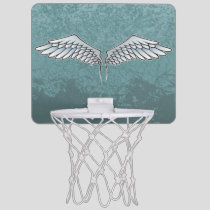Blue-gray wings mini basketball hoop