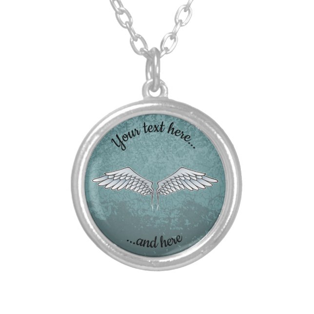 Blue-Gray Wings Necklace (Front)