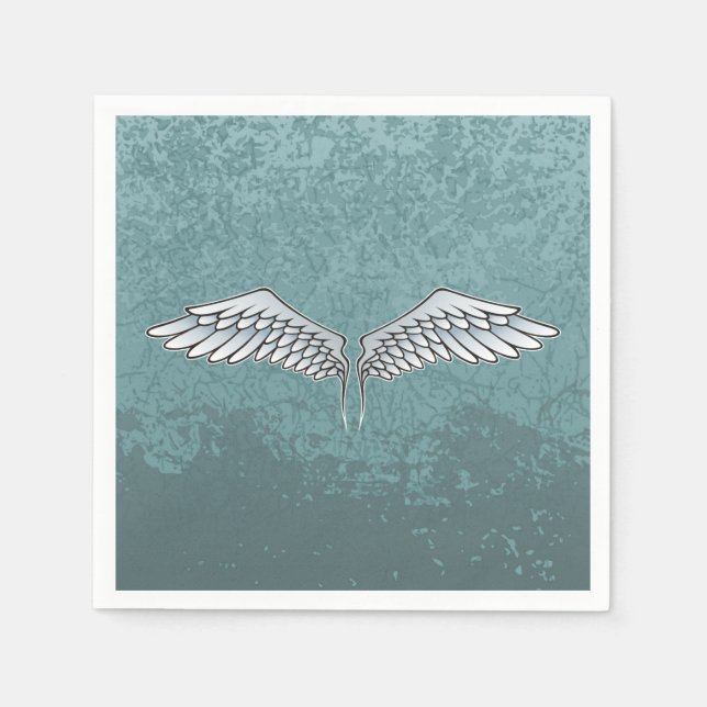 Blue-gray wings paper napkins (Front)