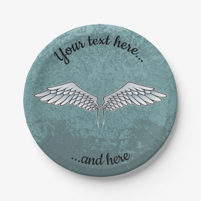 Blue-Gray Wings Paper Plates (Front)