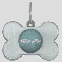Blue-gray wings pet ID tag