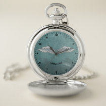 Blue-Gray Wings Pocket Watch