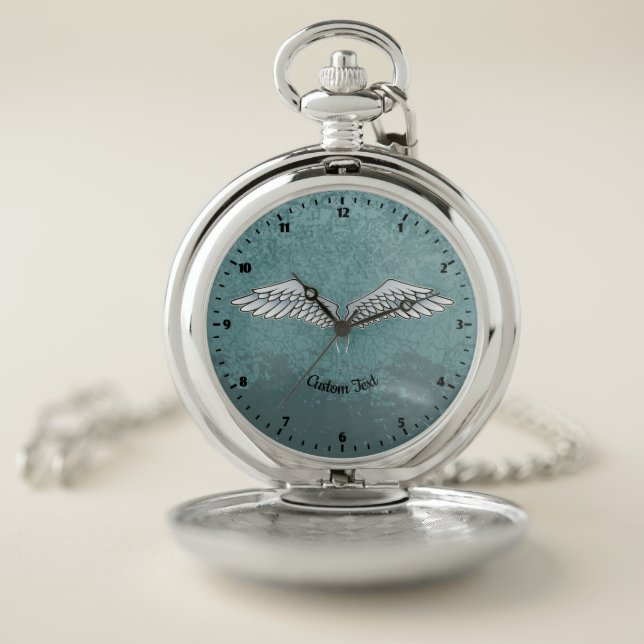 Blue-Gray Wings Pocket Watch (Inside)