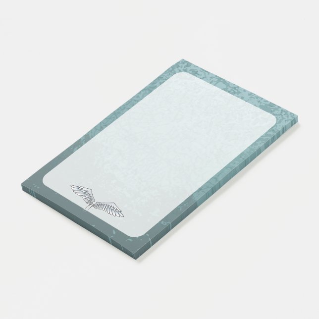 Blue-gray wings post-it notes (Angled)
