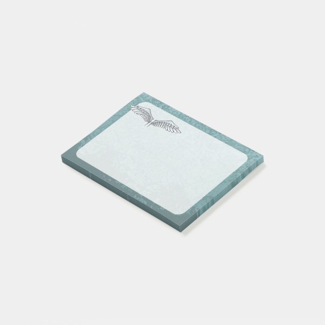 Blue-gray wings post-it notes (Angled)