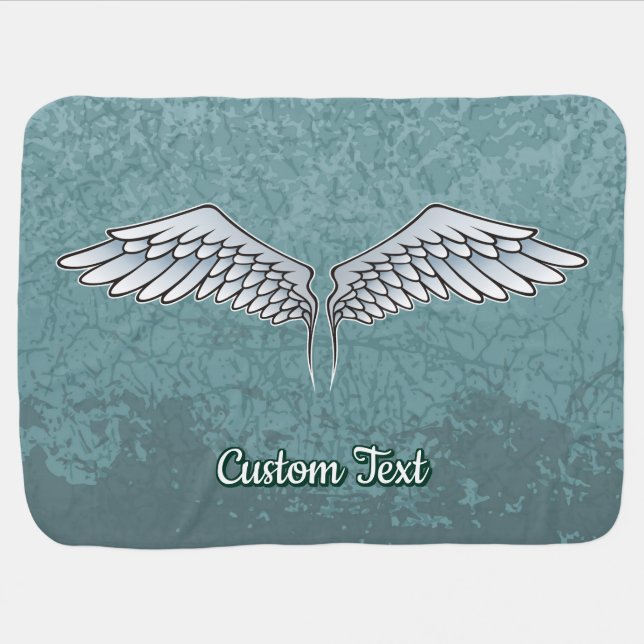 Blue-Gray Wings Receiving Blanket (Horizontal)