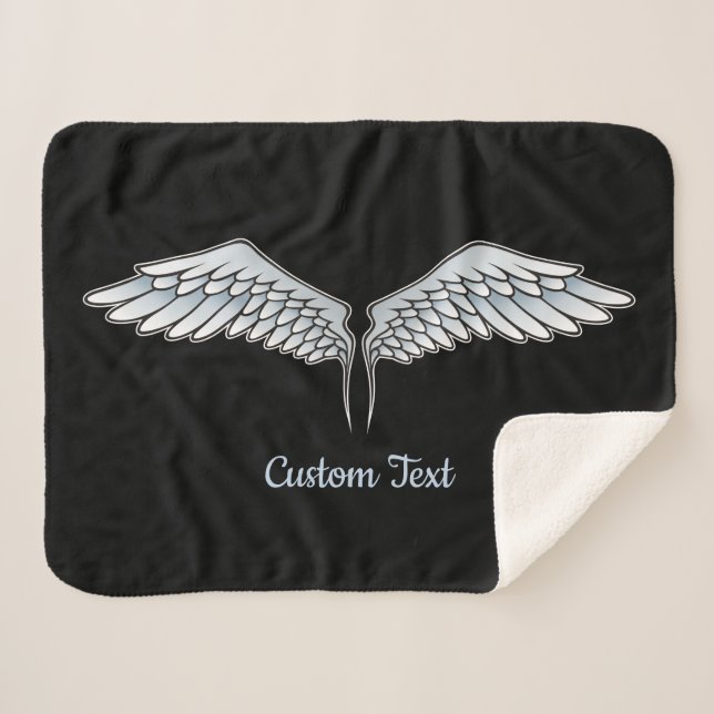 Blue-gray Wings Sherpa Blanket (Front (Horizontal))