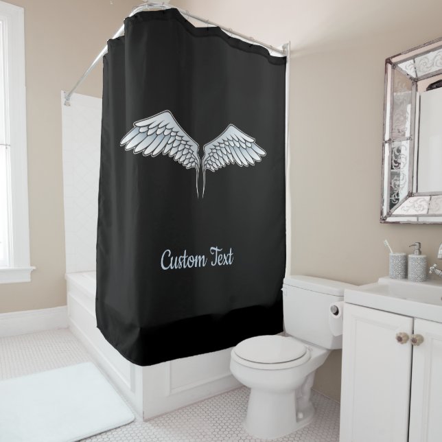 Blue-Gray Wings Shower Curtain (In Situ)