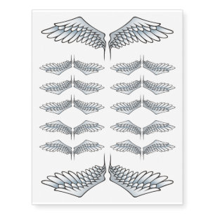 Blue-gray wings temporary tattoos