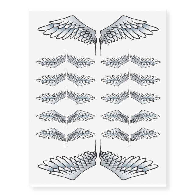 Blue-gray wings temporary tattoos (Front)