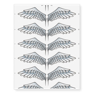 Blue-gray wings temporary tattoos