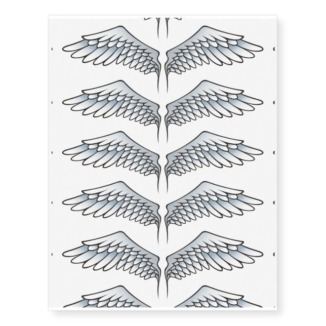 Blue-gray wings temporary tattoos (Front)