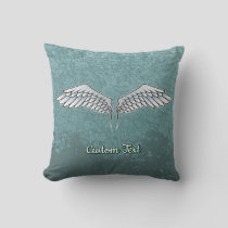 Blue-Gray Wings Throw Pillow