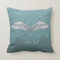 Blue-Gray Wings Throw Pillow