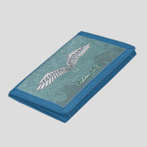 Blue-Gray Wings Trifold Wallet