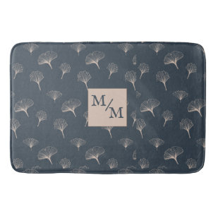 Blue Gray Wrought Iron Gingko Bath Mat