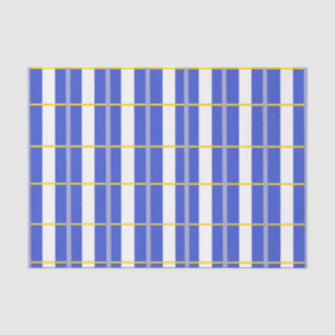 Blue, Gray, Yellow Check Tissue Paper