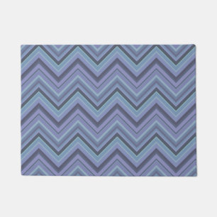 Blue-gray zigzag stripes doormat