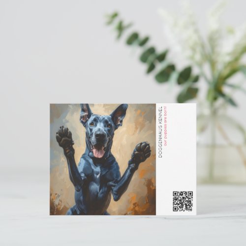 Blue Great Dane Announcement  Postcard
