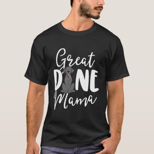 Blue Great Dane Mama Dog Owner Mom T_Shirt