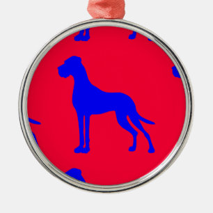 Blue Great Dane Metal Ornament