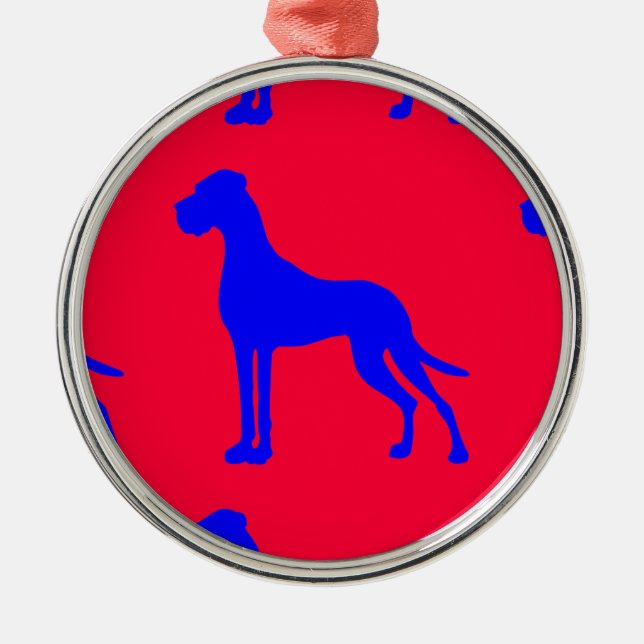 Blue Great Dane Metal Ornament (Front)