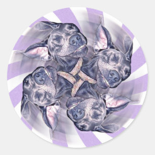 Blue Great Dane Pinwheel Stickers